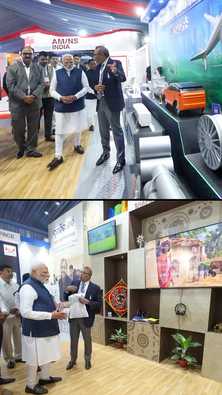 PM Modi visits exhibition at 'Utkarsh Odisha' in Bhubaneswar | Make in Odisha | #shorts